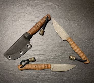 Preview: Semi Custom Knife Heidi Blacksmith mit Micarta und Bead
