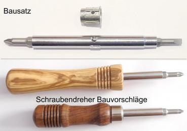 Bausatz 5x Schraubendreher mit 2 Schlitz-/Kreuzklingen