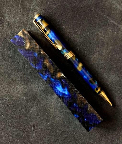 Pen Blank Acrylic schwarz blau gold