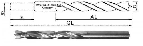 FCE Holzspiralbohrer 4 mm HSS 2-Fasen Bohrer